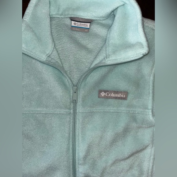 Columbia Benton Springs Full Zip Fleece Jacket Women’s XS Mint Blue Small Spot - Picture 6 of 12